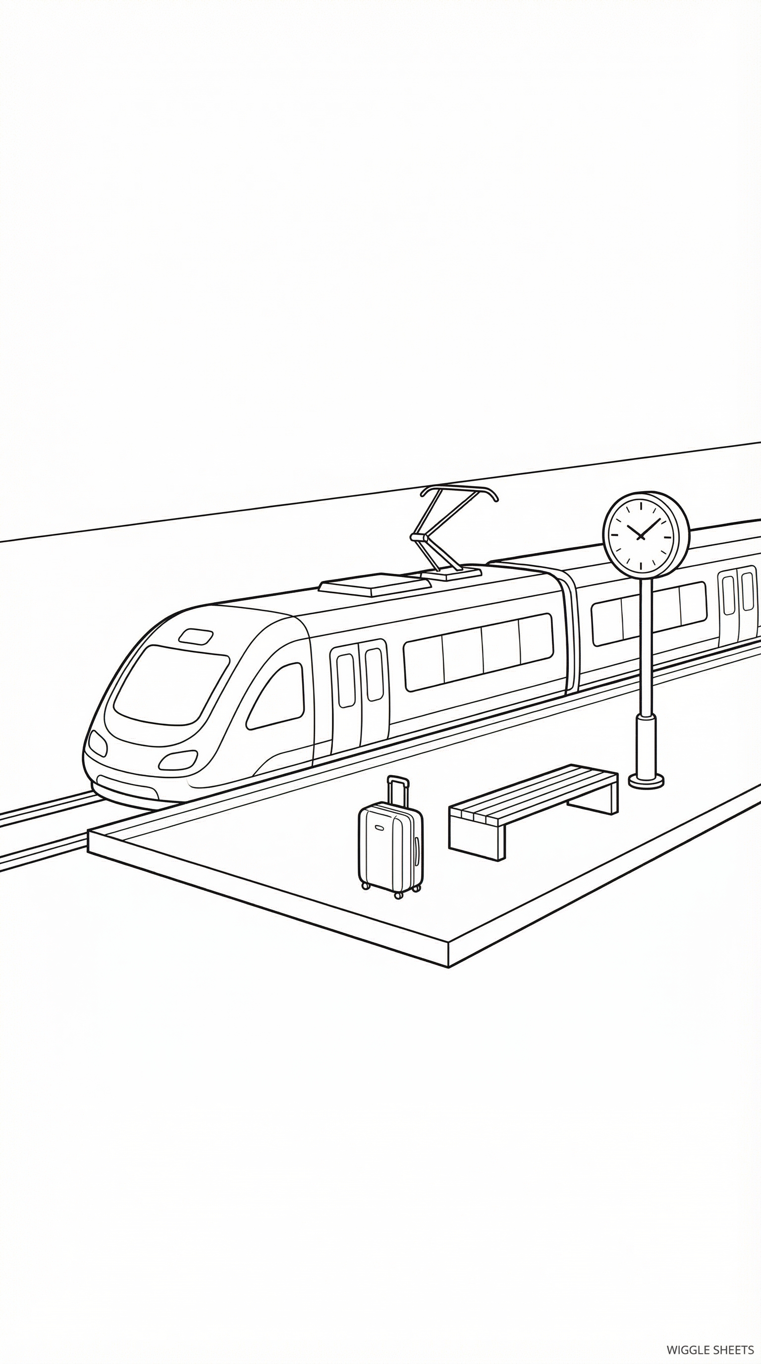 Electric Train Platform Coloring Page